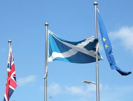 Flags outside Parliament
