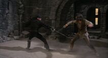 Westley and Inigo duel atop the CLiffs of Insanity.