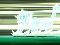 EP429 Vaporeon evaporándose en el agua