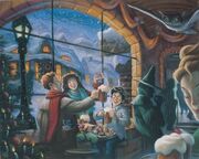 The Trio celebrating Christmas at the Three Broomsticks Inn