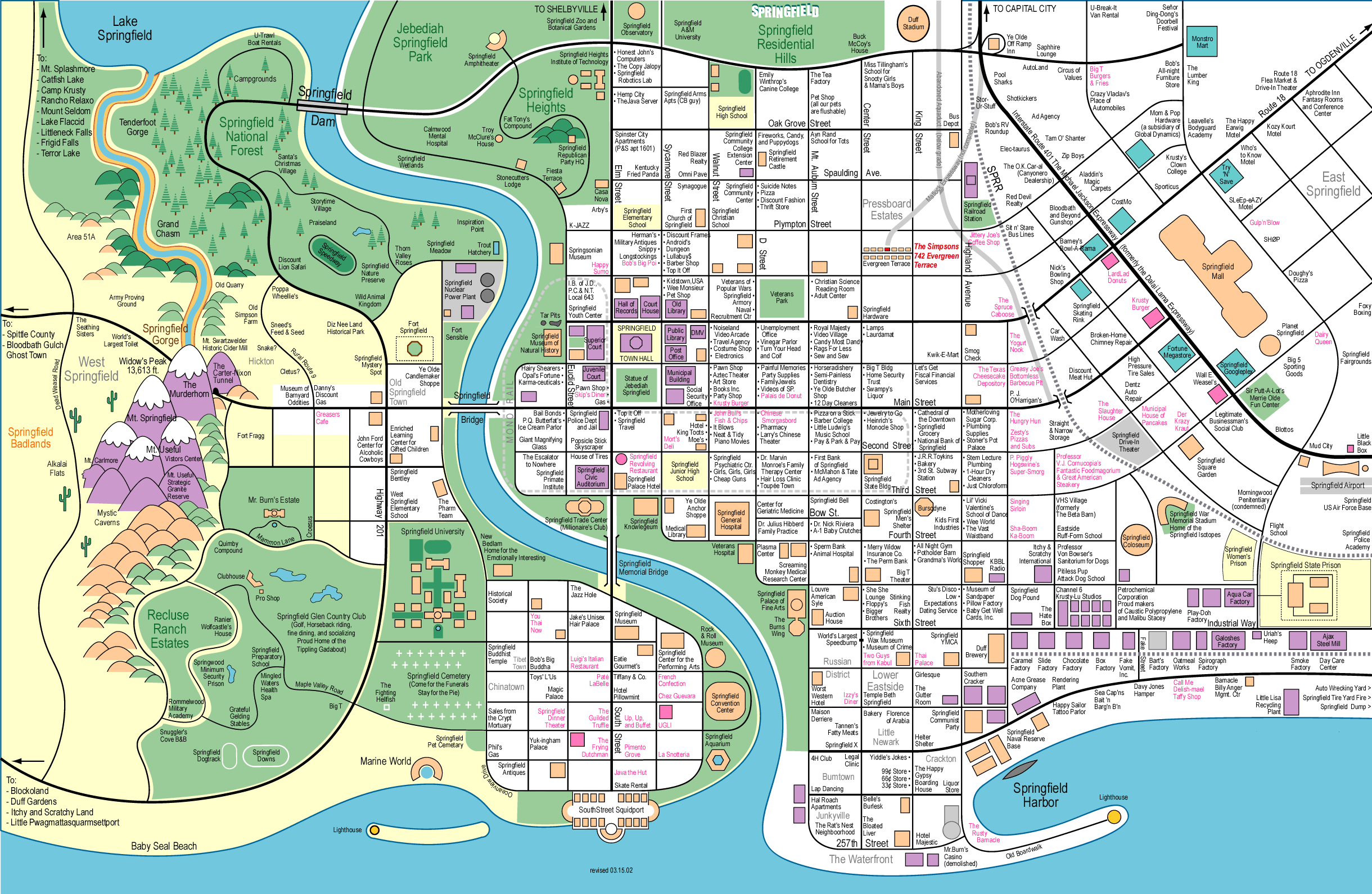 Image - Map of Springfield.png - Simpsons Wiki