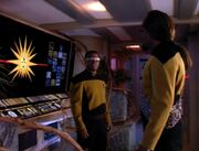 La Forge und Worf im Maschinenraum