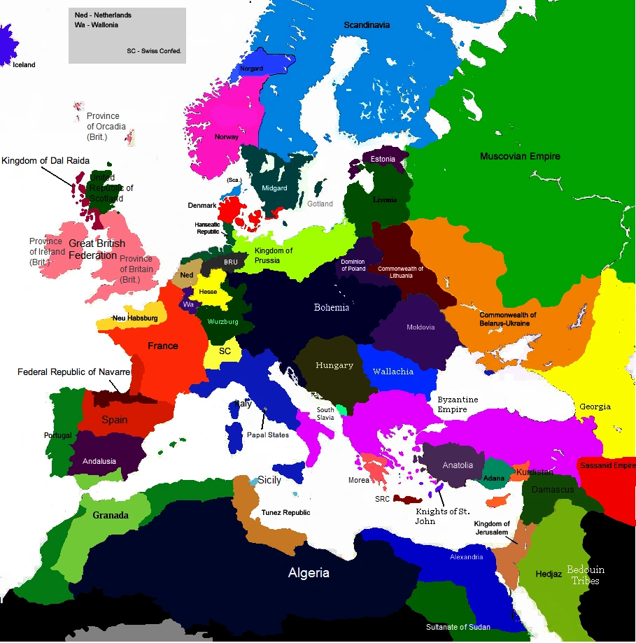 Europe 1430 1801 1831 (Map Game) Alternative History