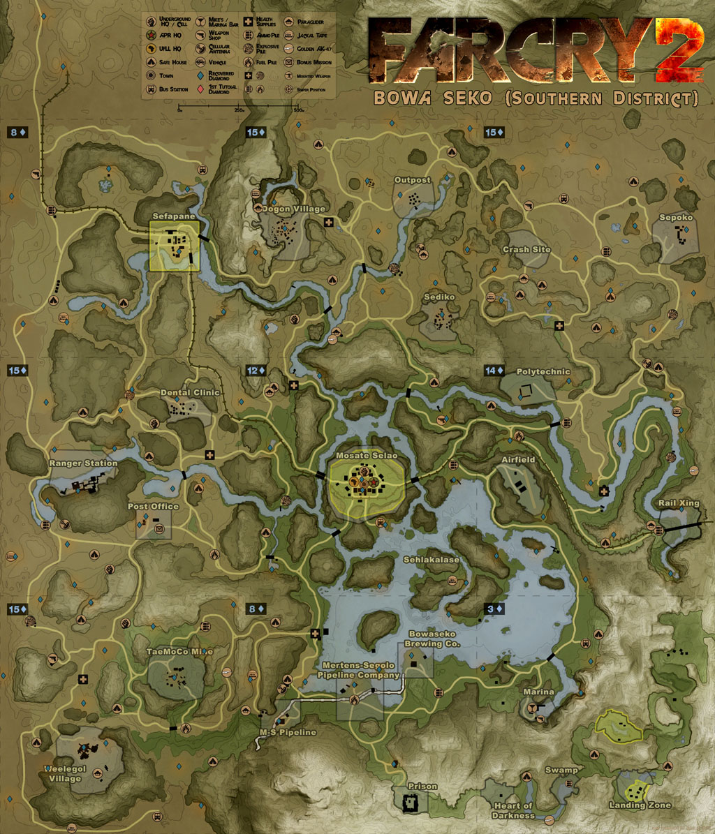 far cry 2 diamond locations south center