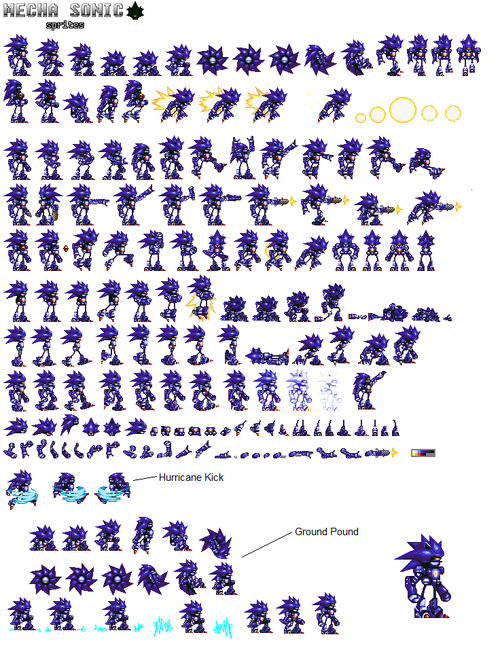 Image - Mecha Sonic sprite sheet.png - Smash Fighters Z