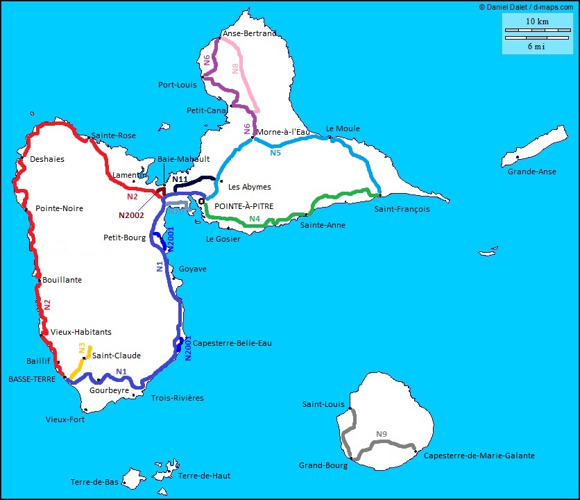 Liste des routes nationales de la Guadeloupe WikiSara