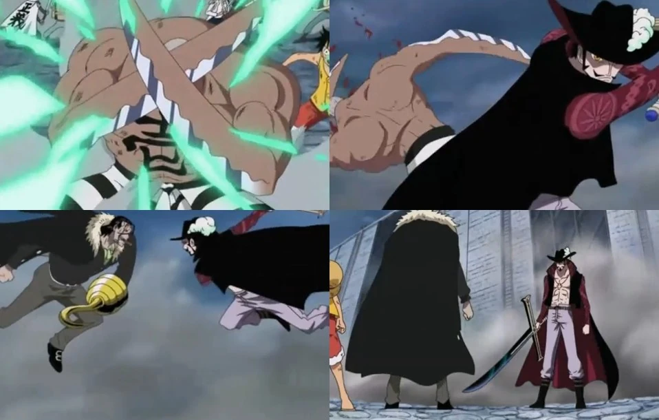 Crocodile y Daz Bones vs. Dracule Mihawk One Piece Wiki