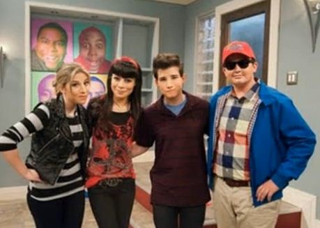 The trio in make-up and Gibby in disguise