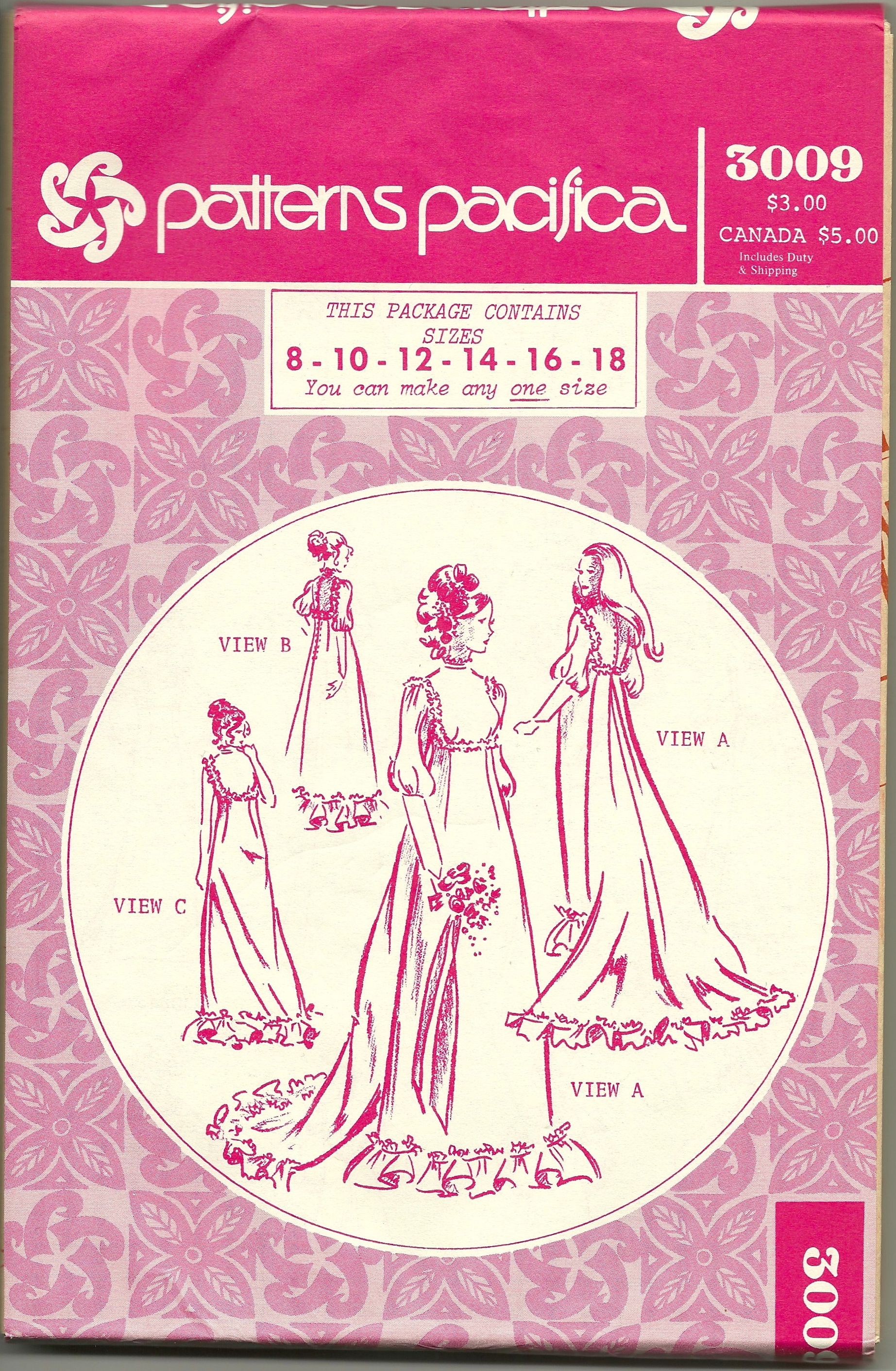 Patterns Pacifica 3009 Vintage Sewing Patterns