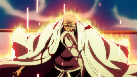 Yamamoto unleashes his reiatsu