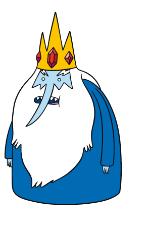 Ice King from Adventure Time with his mouth agape