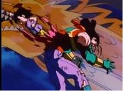Goku destroys Super 17