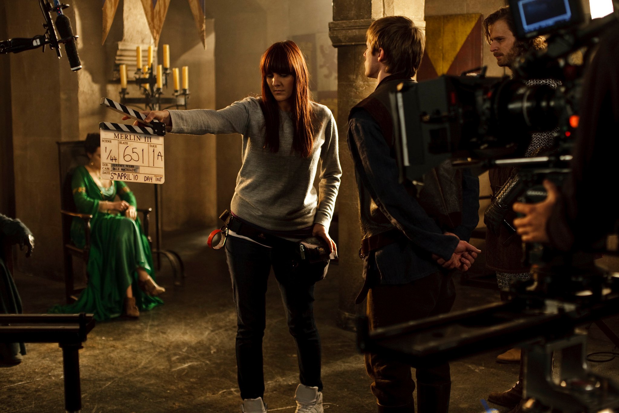 Image Katie McGrath Bradley James and Rupert Young Behind The Scenes
