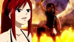 Erza recuerda su victoria en examen