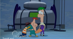Phineas hugs Agent P