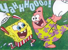 spongebob and patrick pillow fight