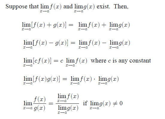 finding limits in calculus rules