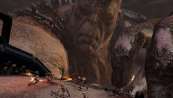 Kratos en el brazo de Cronos