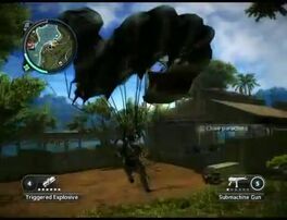 JC2 parachute half open at Tasik Kasuari