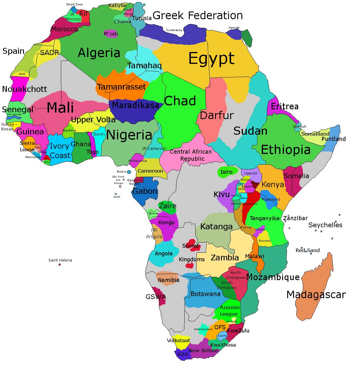 Map Of Africa With Country Names And Capitals 8383