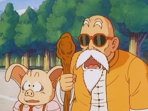 Roshi_and_Oolong_shocked_to_hear_that_Go