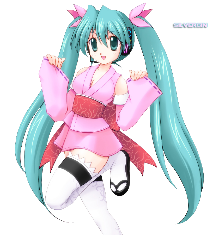 Image Hatsune Miku In Kimono Render By Silvergin D Nrq Png Akuma