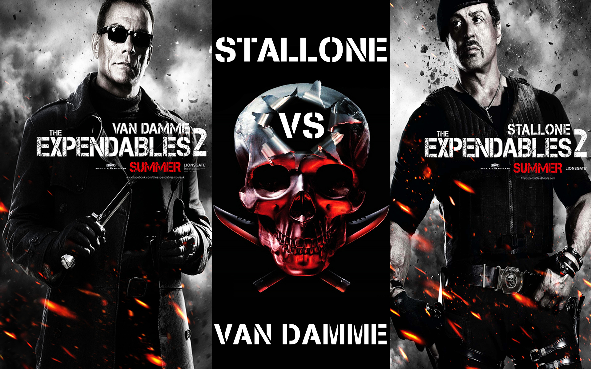 the expendables 2 van damme vs stallone