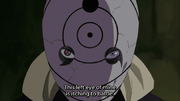 Naruto Shippuden 255 The Artist Return Tobi shows his Sharingan and Rennigan Eyes