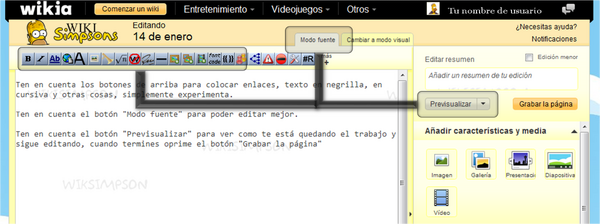 Edición modo fuente