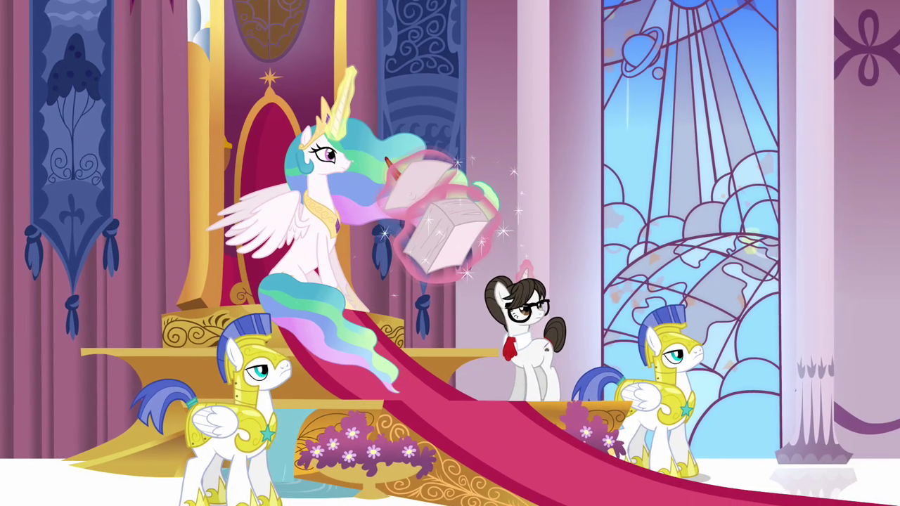 Celestia_and_the_guards_hear_something_S3E01.png