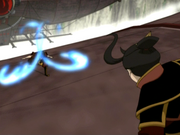 Zuko bloqueando el fuego de Azula