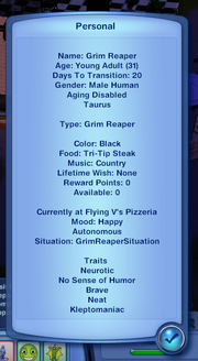 Grim Reaper's traits