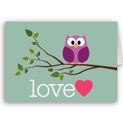 Image - Valentines day cute cartoon owl and heart card ...