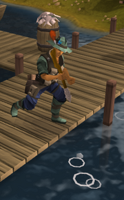 Player fishing harpoon