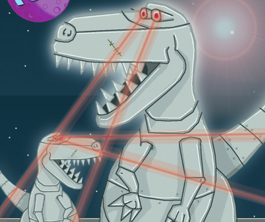 robot t rex cartoon