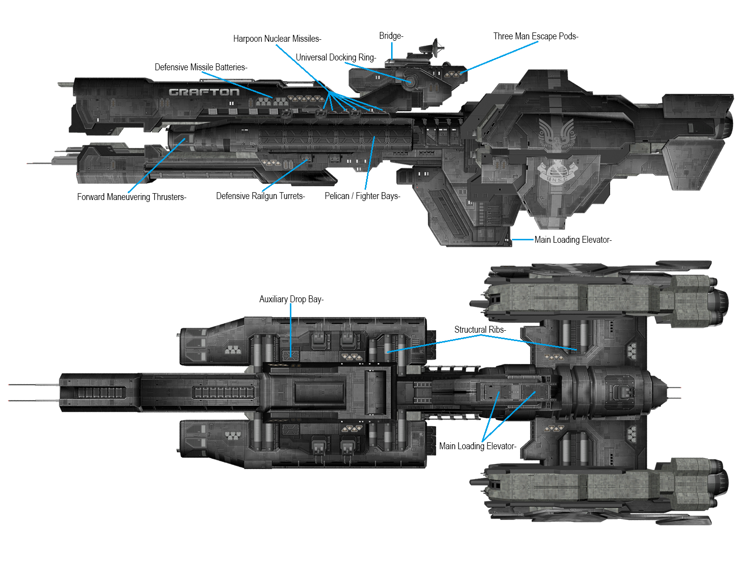 Image UNSC Paris Class Frigate Diagram png Halo Nation The Halo 