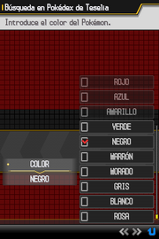 Función clasificar Pokémon por color en N2B2