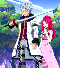Lyon grabs Erza's sword