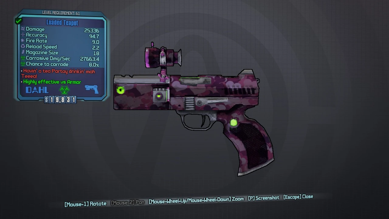 Teapot/Variant Chart Borderlands Wiki Walkthroughs, Weapons