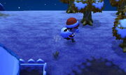 A player dressed as santa