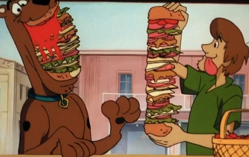 Image Shaggy and Scooby eating a huge sandwich png Heroes Wiki