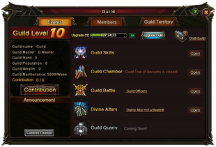 New guild window