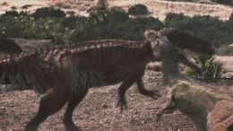 1x2 BrokenJawHoldingOntoTorvosaurus'Neck