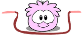 Pink puffle playing with items23