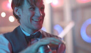 Eleventh Doctor pressing big friendly button