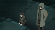 Hinata e Shino vigiam o movimento a noite