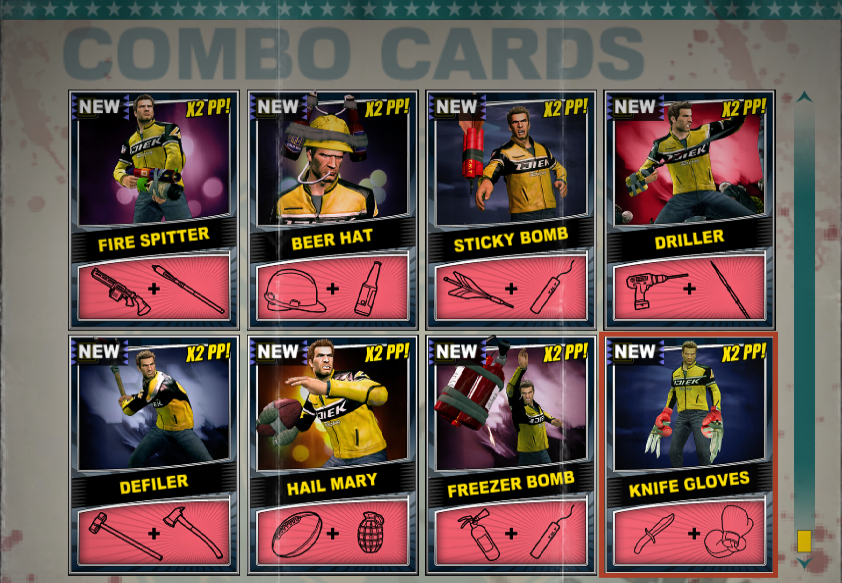 dead rising 2 combo cards locations