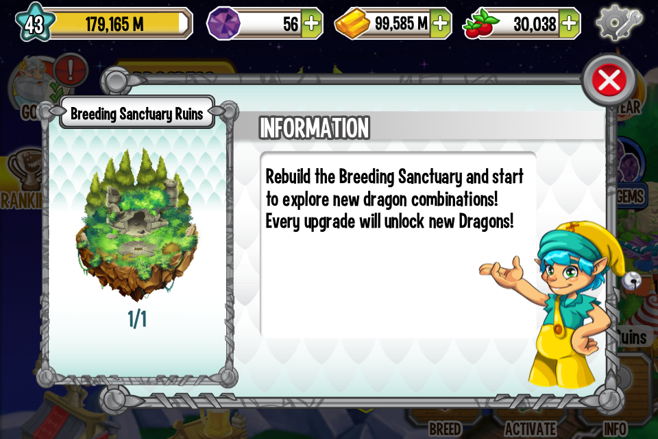what is the difference between the breeding sanctuary and the breeding mountain dragon city