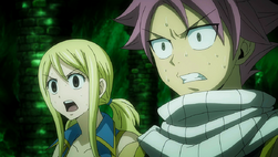 Lucy y Natsu Sorprendidos al Conocer a Lucy del Futuro
