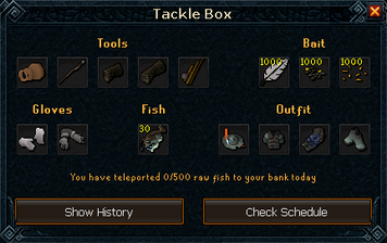 Tackle box interface